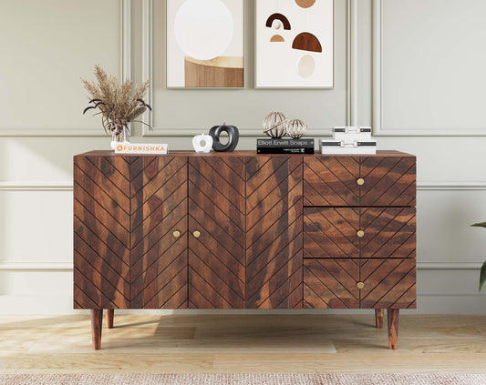 Chevora Toshi Sideboard With 2 shutters and 3 drawers in Sheesham