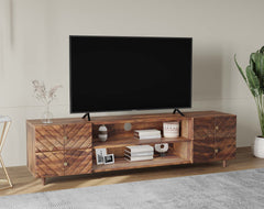 Chevora Palvich Sheesham TV Unit with 4 Drawers