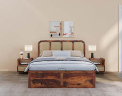 King Amara Hydraulic Bed in Sheesham