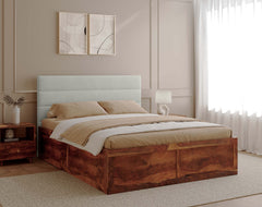 Niva Sheesham Bed Box Storage - King Size