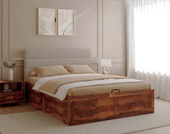 Niva Sheesham Bed Hydraulic Storage - King Size