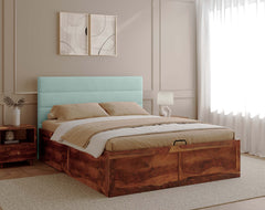 Niva Sheesham Bed Hydraulic Storage - King Size