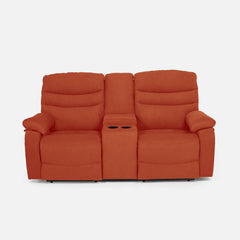 Vivo 2 Seater Rust Manual Recliner with Console