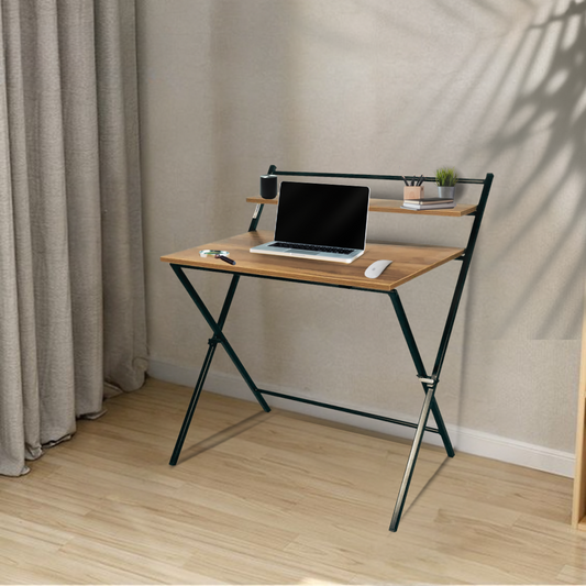 Muno Plus Foldable Study Table - Teak & Black