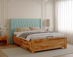 Samawi Teak Bed Hydraulic Storage - Queen Size