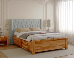 Samawi Teak Bed Hydraulic Storage - Queen Size