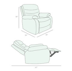 Vivo 1 Seater Tabasco Rotation Manual Recliner