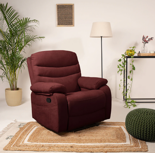 Vivo 1 Seater Maroon Rotation Manual Recliner