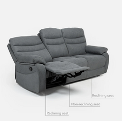 Vivo 3 Seater Ash Manual Recliner