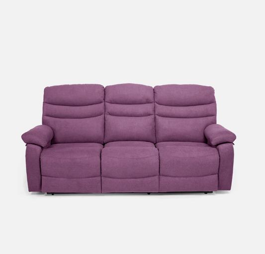 Vivo 3 Seater Purple Manual Recliner