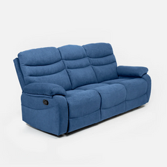 Vivo 3 Seater Blue Manual Recliner