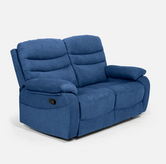 Vivo 2 Seater Blue Manual Recliner