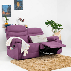 Vivo 2 Seater Purple Manual Recliner