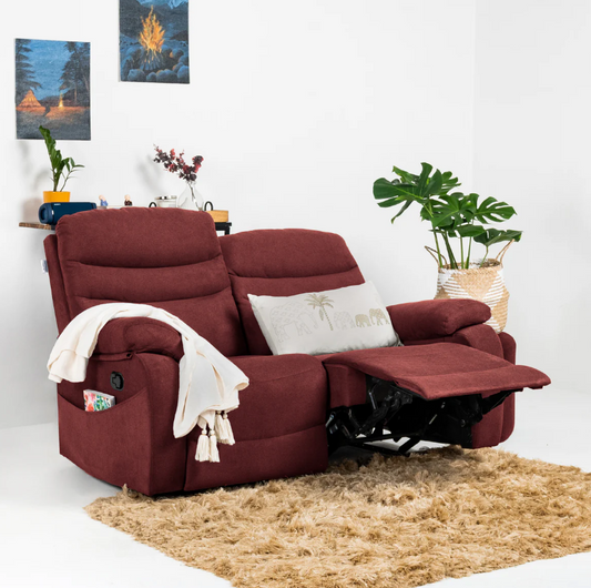 Vivo 2 Seater Maroon Manual Recliner