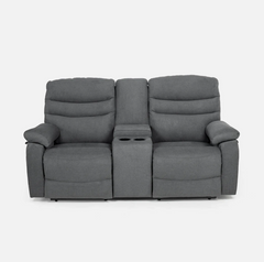 Vivo 2 Seater Ash Manual Recliner with Console