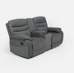 Vivo 2 Seater Ash Manual Recliner with Console