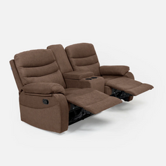 Vivo 2 Seater Oak Manual Recliner with Console