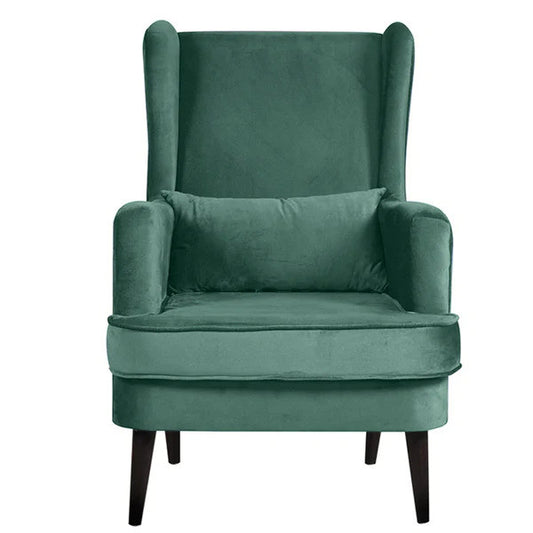 Genoa Wing Chair Velvet Green