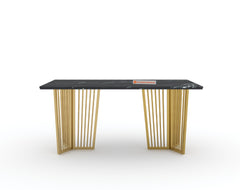 Barolo Dining Table with Black Engineered Marble Top - 4 Seater