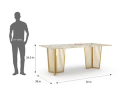 Barolo Dining Table with Australian Onyx Top - 6 Seater