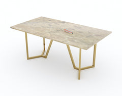 Olzaa Dining Table with Australian Onyx Top - 6 Seater