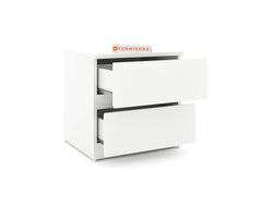 Harold Bedside Table with 2 Drawers in White