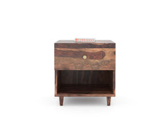 Yoho Bedside Table with Drawer Upper in Sheesham with Drawer Facia OG in Sheesham